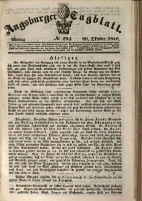 Augsburger Tagblatt Montag 26. Oktober 1846