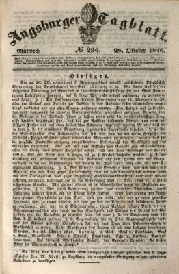 Augsburger Tagblatt Mittwoch 28. Oktober 1846