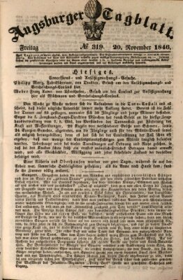 Augsburger Tagblatt Freitag 20. November 1846