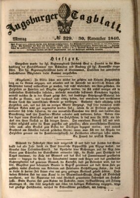 Augsburger Tagblatt Montag 30. November 1846