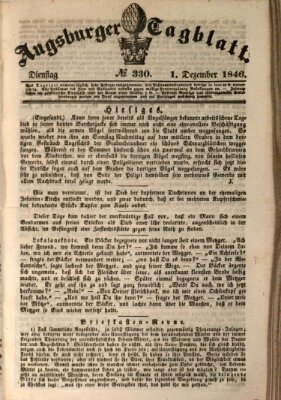 Augsburger Tagblatt Dienstag 1. Dezember 1846