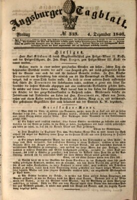 Augsburger Tagblatt Freitag 4. Dezember 1846