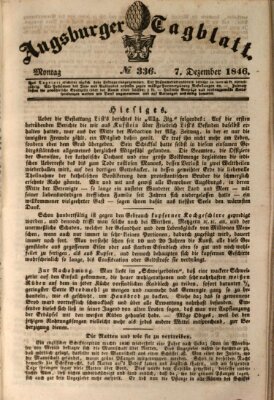 Augsburger Tagblatt Montag 7. Dezember 1846