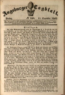 Augsburger Tagblatt Freitag 11. Dezember 1846