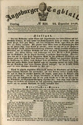 Augsburger Tagblatt Dienstag 22. Dezember 1846