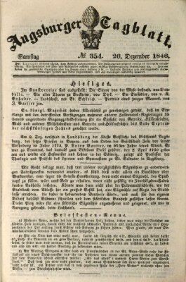 Augsburger Tagblatt Samstag 26. Dezember 1846