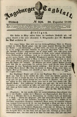 Augsburger Tagblatt Mittwoch 30. Dezember 1846