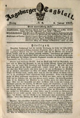 Augsburger Tagblatt Freitag 8. Januar 1847