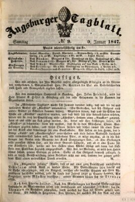 Augsburger Tagblatt Samstag 9. Januar 1847