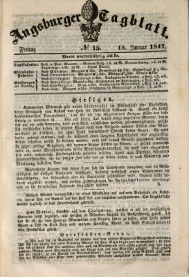 Augsburger Tagblatt Freitag 15. Januar 1847