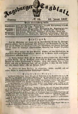 Augsburger Tagblatt Samstag 16. Januar 1847