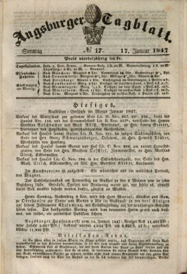 Augsburger Tagblatt Sonntag 17. Januar 1847