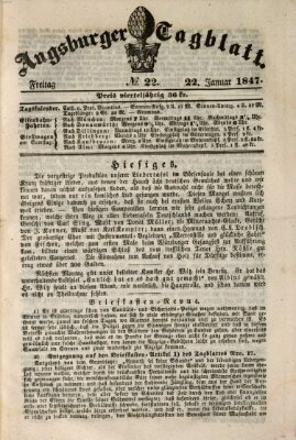 Augsburger Tagblatt Freitag 22. Januar 1847