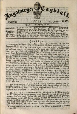 Augsburger Tagblatt Samstag 23. Januar 1847