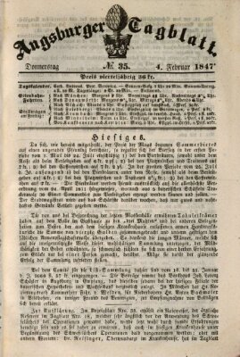 Augsburger Tagblatt Donnerstag 4. Februar 1847