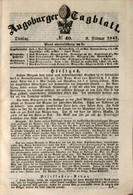 Augsburger Tagblatt Dienstag 9. Februar 1847