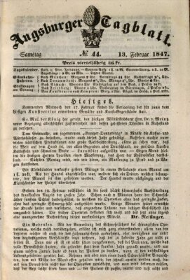 Augsburger Tagblatt Samstag 13. Februar 1847