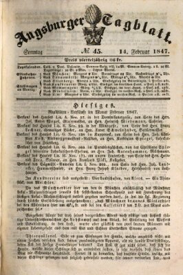 Augsburger Tagblatt Sonntag 14. Februar 1847