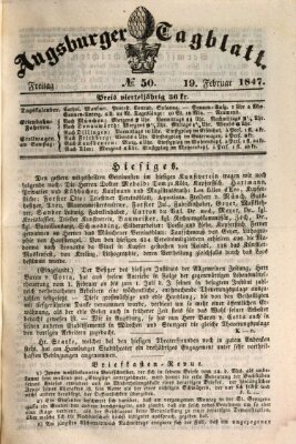 Augsburger Tagblatt Freitag 19. Februar 1847