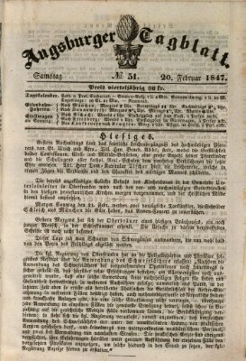 Augsburger Tagblatt Samstag 20. Februar 1847