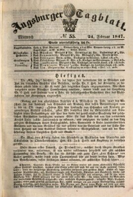 Augsburger Tagblatt Mittwoch 24. Februar 1847