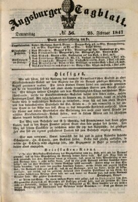 Augsburger Tagblatt Donnerstag 25. Februar 1847