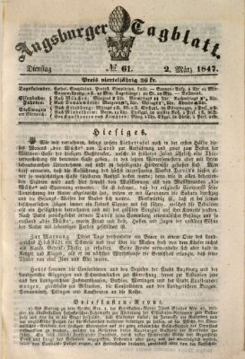 Augsburger Tagblatt Dienstag 2. März 1847