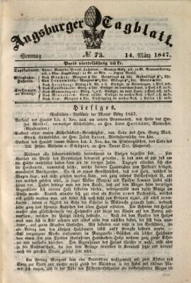 Augsburger Tagblatt Sonntag 14. März 1847