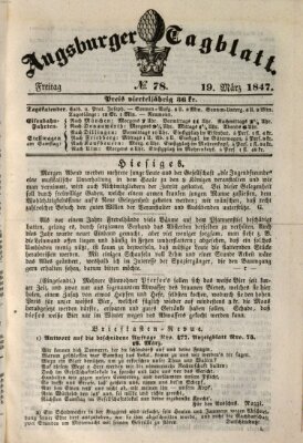 Augsburger Tagblatt Freitag 19. März 1847