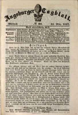 Augsburger Tagblatt Mittwoch 31. März 1847