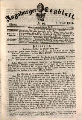 Augsburger Tagblatt Montag 5. April 1847