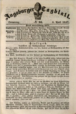 Augsburger Tagblatt Donnerstag 8. April 1847