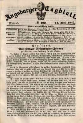 Augsburger Tagblatt Mittwoch 14. April 1847