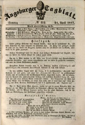 Augsburger Tagblatt Samstag 24. April 1847