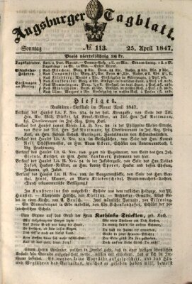 Augsburger Tagblatt Sonntag 25. April 1847