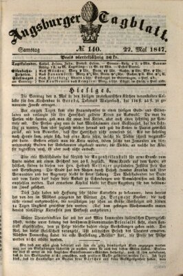 Augsburger Tagblatt Samstag 22. Mai 1847