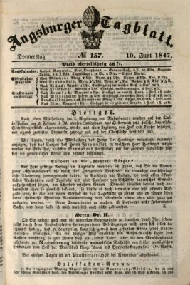 Augsburger Tagblatt Donnerstag 10. Juni 1847