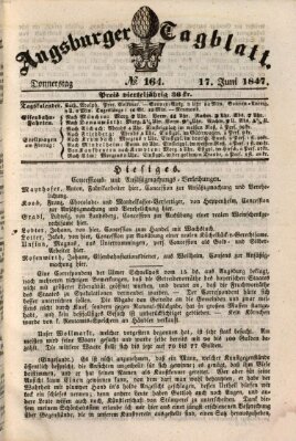 Augsburger Tagblatt Donnerstag 17. Juni 1847