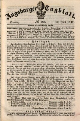 Augsburger Tagblatt Samstag 19. Juni 1847