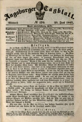 Augsburger Tagblatt Mittwoch 23. Juni 1847