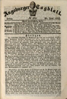 Augsburger Tagblatt Freitag 25. Juni 1847