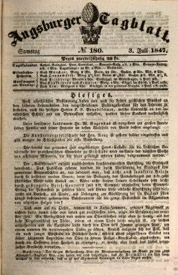 Augsburger Tagblatt Samstag 3. Juli 1847