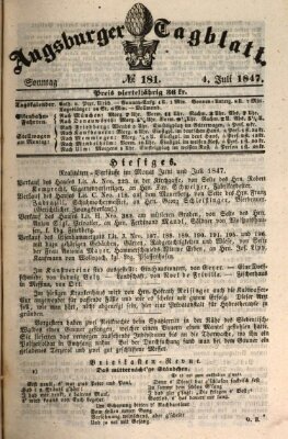 Augsburger Tagblatt Sonntag 4. Juli 1847