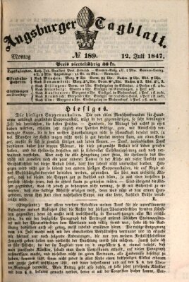 Augsburger Tagblatt Montag 12. Juli 1847