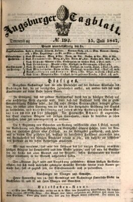 Augsburger Tagblatt Donnerstag 15. Juli 1847