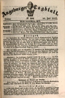 Augsburger Tagblatt Freitag 16. Juli 1847