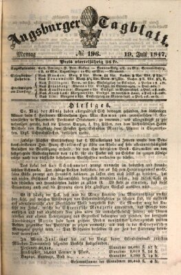 Augsburger Tagblatt Montag 19. Juli 1847