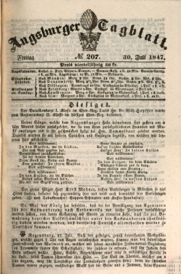 Augsburger Tagblatt Freitag 30. Juli 1847