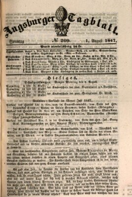 Augsburger Tagblatt Sonntag 1. August 1847