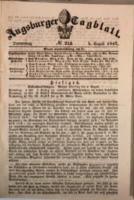 Augsburger Tagblatt Donnerstag 5. August 1847